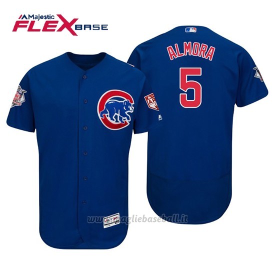 Maglia Baseball Uomo Chicago Cubs Albert Almora Jr Flex Base Entrenamiento De Primavera 2019 Blu